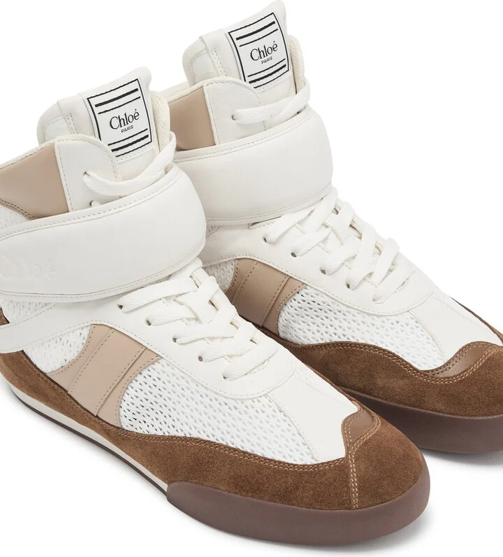 Chloe Kick Panelled Mesh Hi-top Sneakers - Image 3