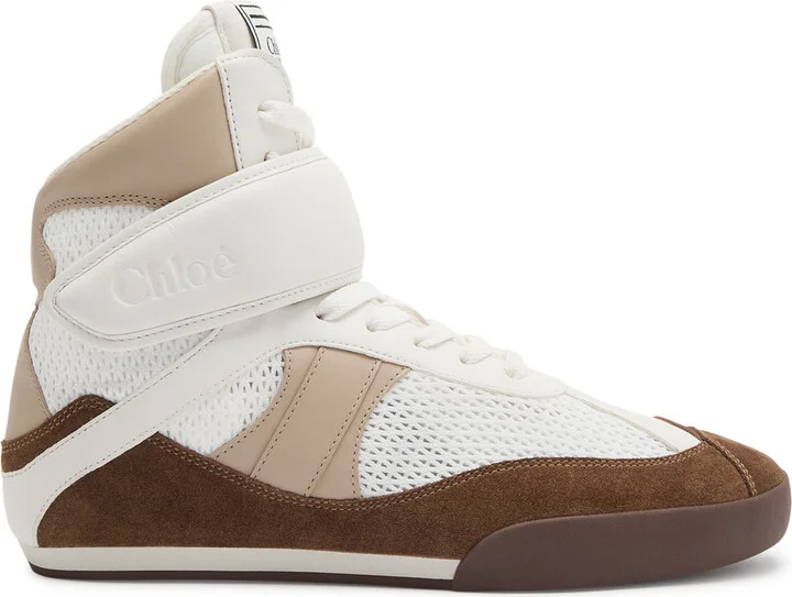 Chloe Kick Panelled Mesh Hi-top Sneakers