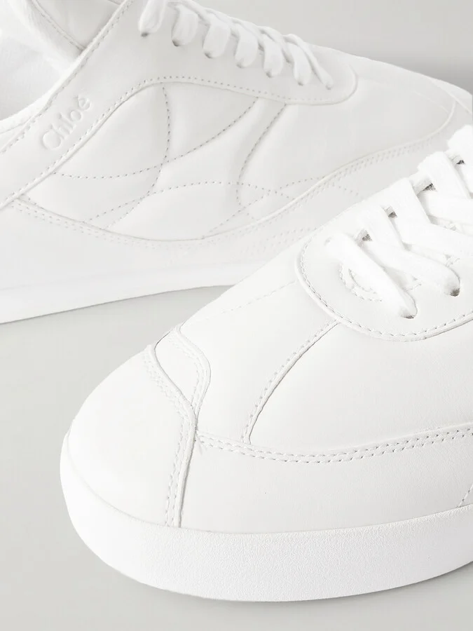 Chloé - Kick Quilted-leather Sneakers - White - Image 4