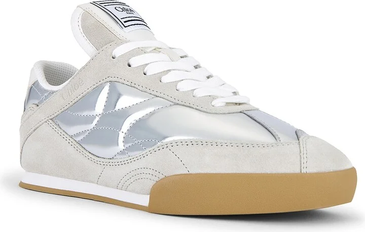 Chloe Kick Sneaker in Metallic Silver - Image 2