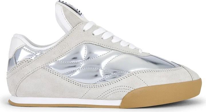 Chloe Kick Sneaker in Metallic Silver