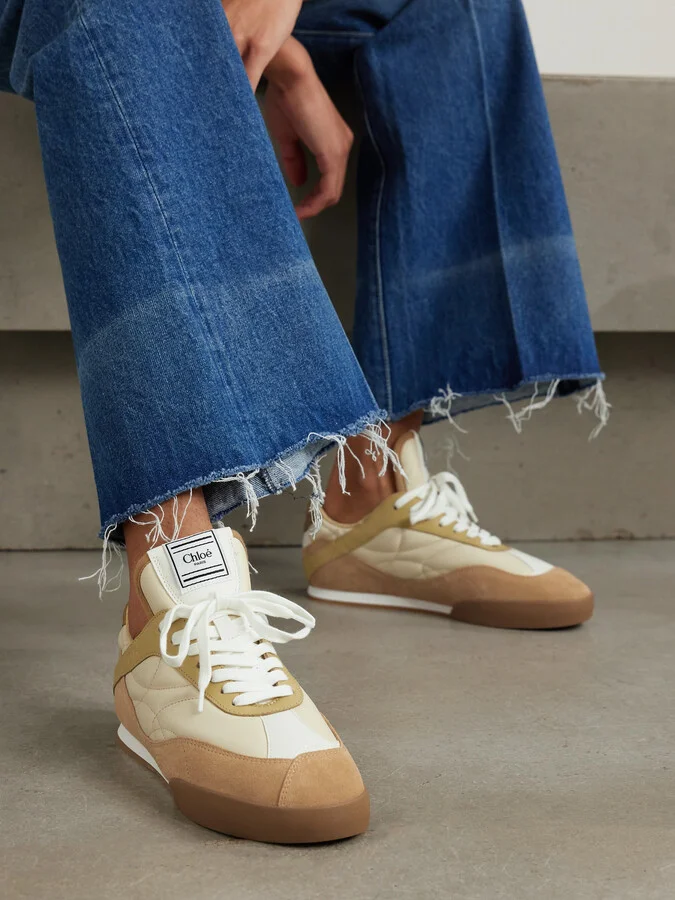 Chloé - Kick Suede And Leather Sneakers - Brown - Image 2