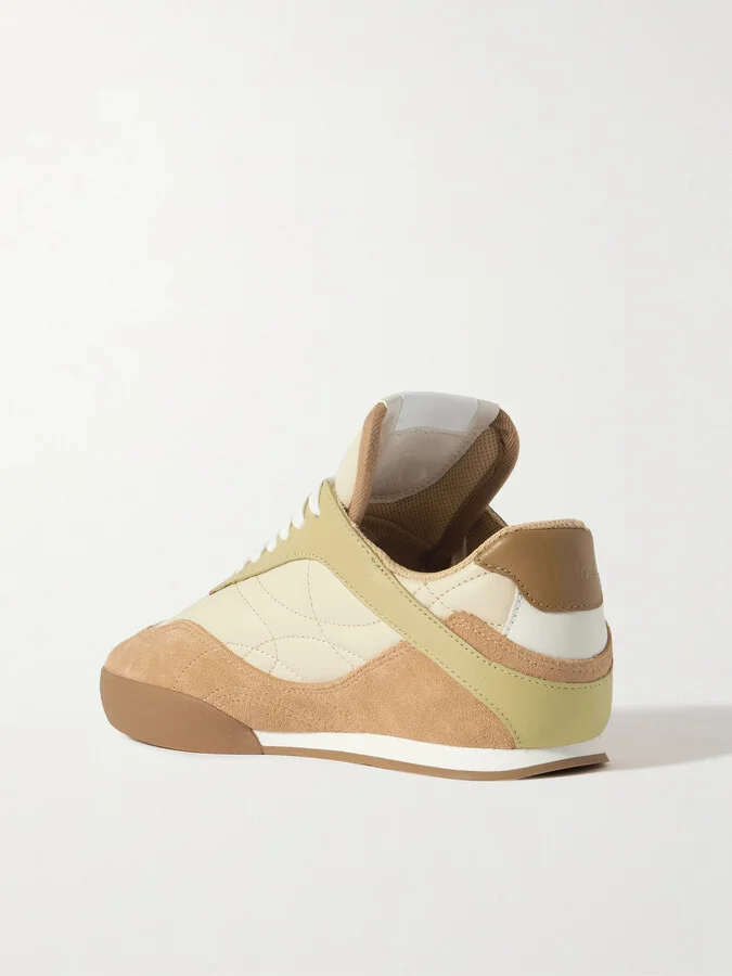 Chloé - Kick Suede And Leather Sneakers - Brown - Image 3