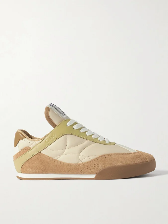 Chloé - Kick Suede And Leather Sneakers - Brown