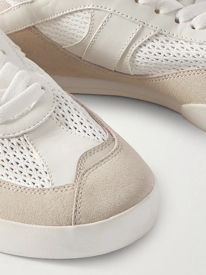 Chloé - Kick Suede, Mesh And Leather Sneakers - Cream - Image 4