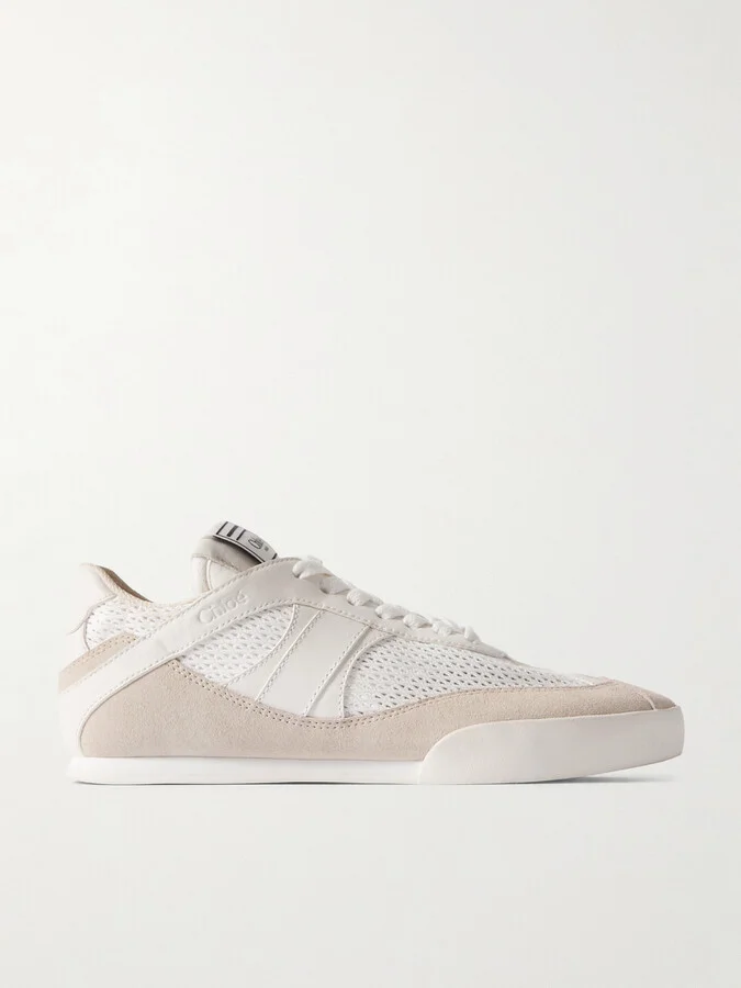 Chloé - Kick Suede, Mesh And Leather Sneakers - Cream