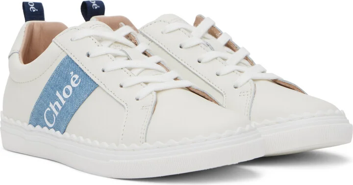 Chloé Kids Off-White Lauren Low-Top Sneakers - Image 4