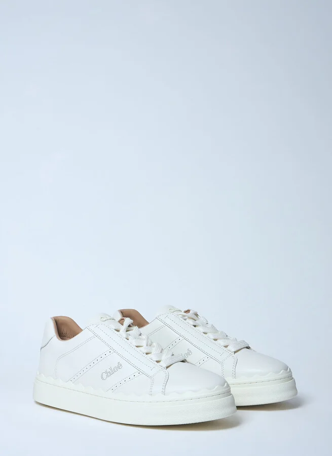 Chloé Lauren Leather Sneakers - Woman Sneakers White Eu - 41 - Image 2