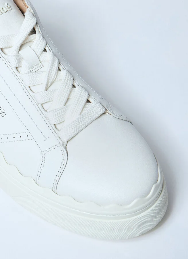 Chloé Lauren Leather Sneakers - Woman Sneakers White Eu - 41 - Image 3