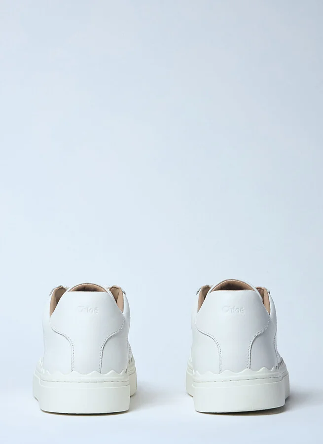 Chloé Lauren Leather Sneakers - Woman Sneakers White Eu - 41 - Image 6
