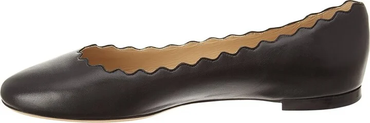 Chloe Lauren Scalloped Leather Ballerina Flat - Image 2
