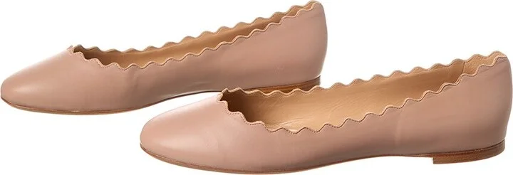 Chloé Lauren Scalloped Leather Ballerina Flat (Authentic Pre-Loved) - Image 2