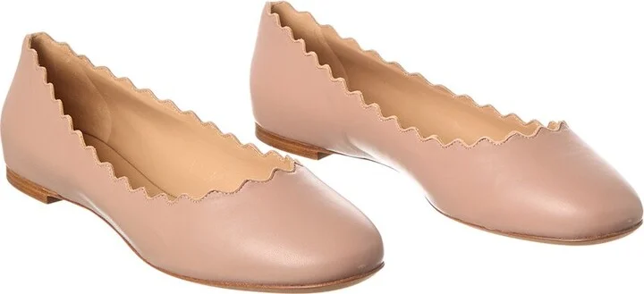 Chloé Lauren Scalloped Leather Ballerina Flat (Authentic Pre-Loved)