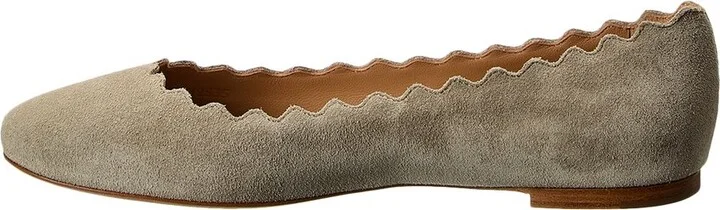 Chloé Lauren Scalloped Suede Ballerina Flat - Image 2