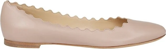Chloé Lauren Scalloped-Trim Ballerinas