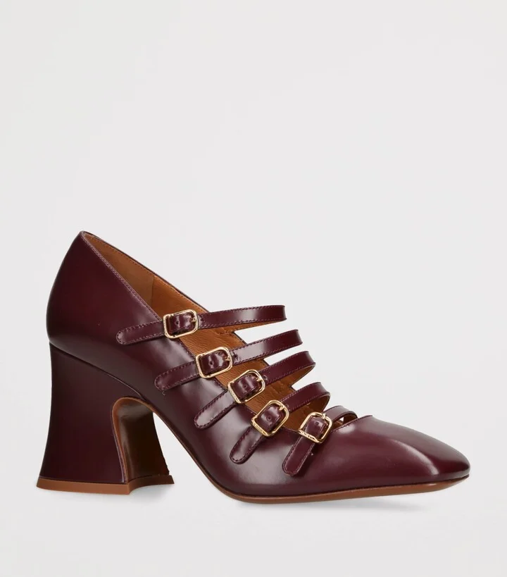 Chloé Leather Janis Pumps 85 - Image 3