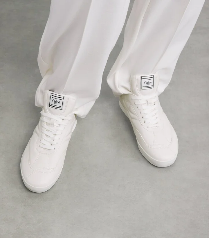 Chloé Leather Kick Low-Top Sneakers - Image 2