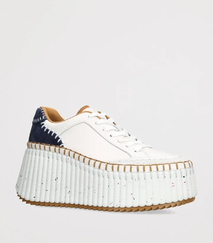 Chloé Leather Nama Runner Platform Sneakers - Image 3