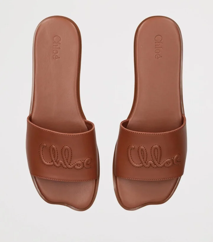 Chloé Leather Soleil Flat Sandals - Image 4