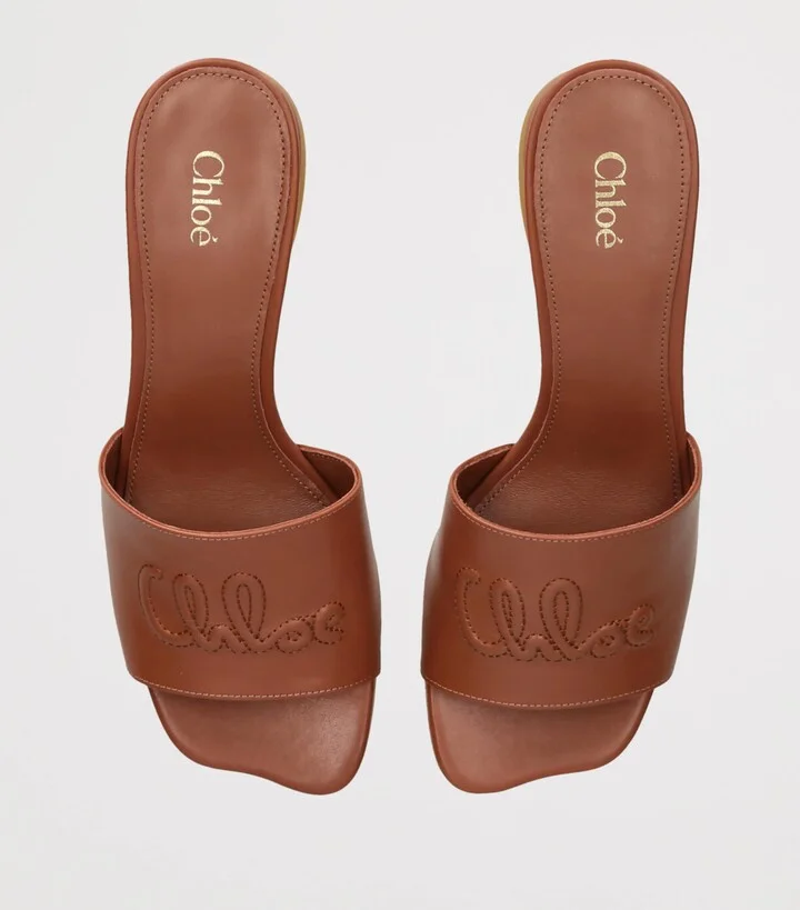 Chloé Leather Soleil Mules 55 - Image 4