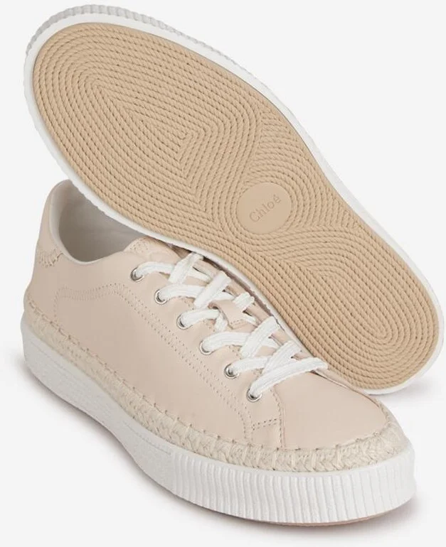 Chloé Logo Leather Sneakers - Image 4