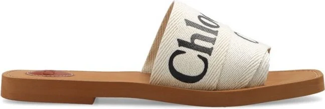 Chloé Logo Printed Slip-On Sandals