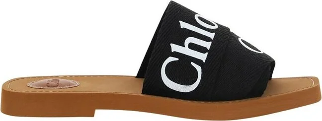 Chloé Logo Printed Slip-On Sandals
