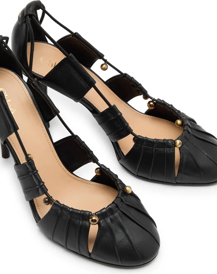 Chloe Luna 100 Cut-out Leather Pumps - Image 3