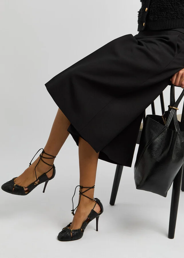 Chloe Luna 100 Cut-out Leather Pumps - Image 5
