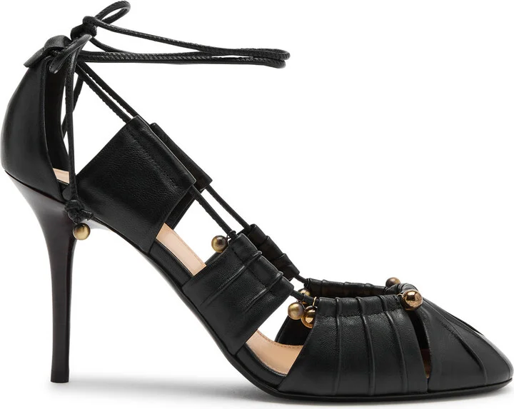 Chloe Luna 100 Cut-out Leather Pumps