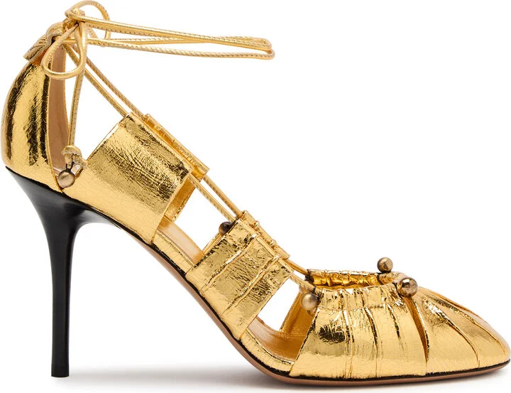 Chloe Luna 100 Cut-out Metallic-leather Pumps