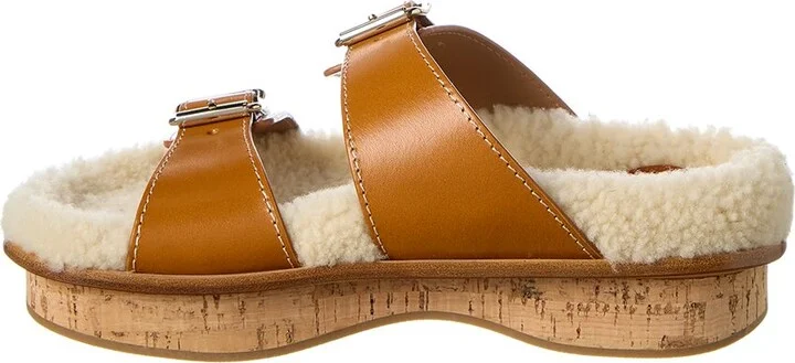 Chloé Marah Leather & Shearling Sandal - Image 2