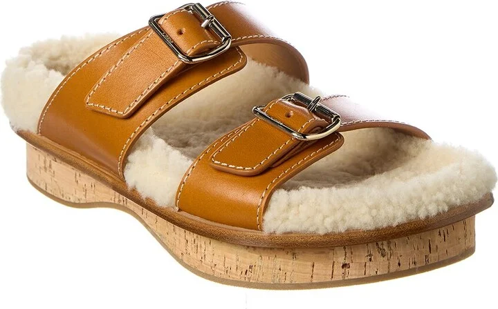 Chloé Marah Leather & Shearling Sandal