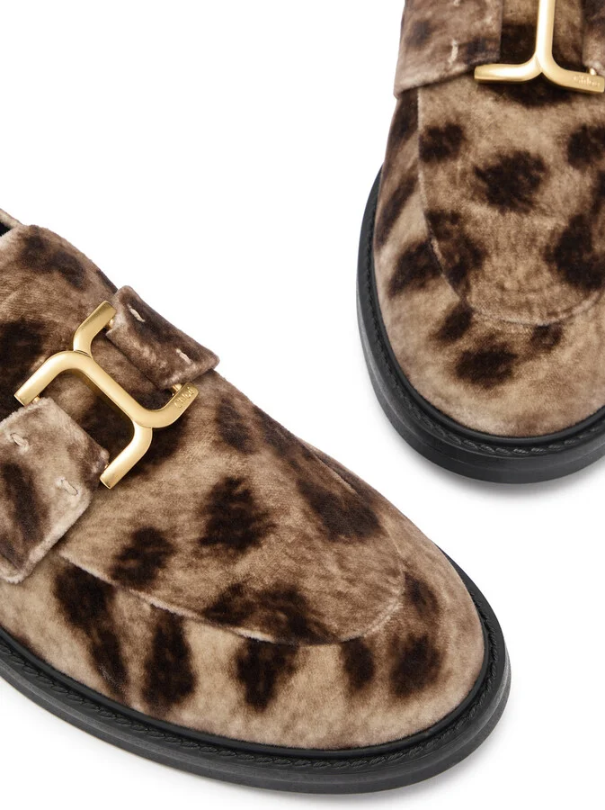 Chloe Marcie 25 Leopard-print Velvet Loafers - Image 3