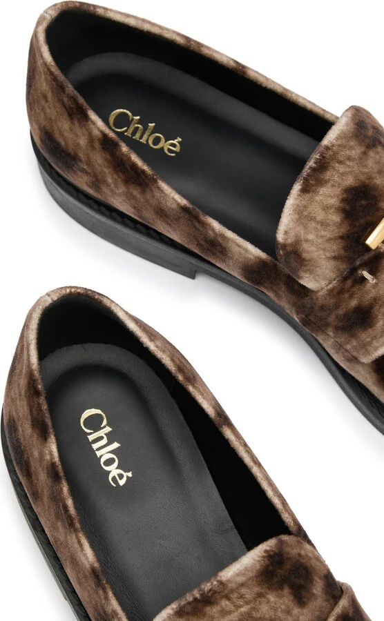 Chloe Marcie 25 Leopard-print Velvet Loafers - Image 4
