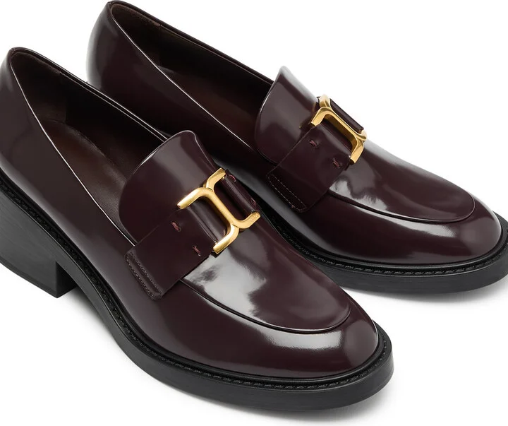 Chloe Marcie 65 Glossed Leather Loafers - Image 3