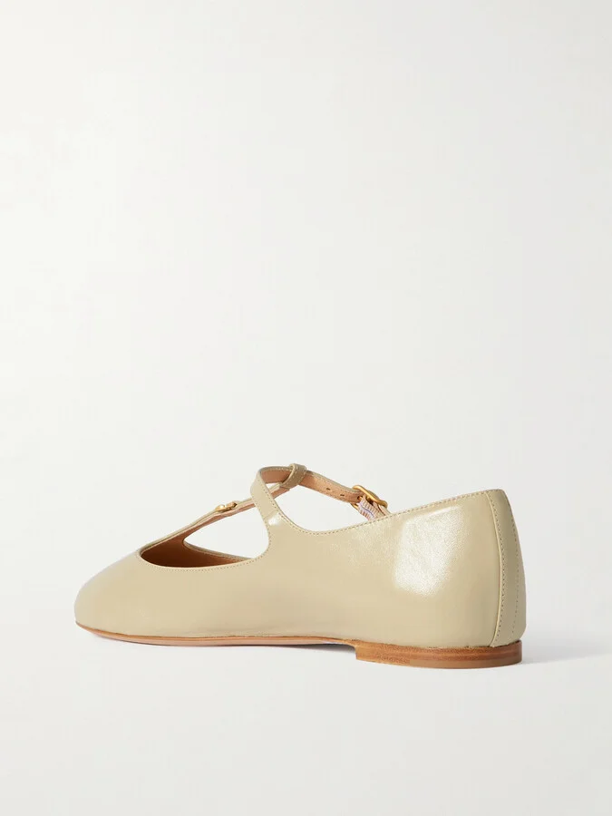 Chloé - Marcie Embellished Leather Ballet Flats - Green - Image 3