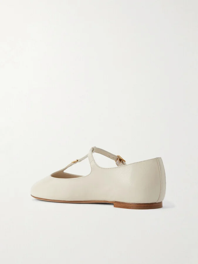 Chloé - Marcie Embellished Leather Ballet Flats - Off-white - Image 3