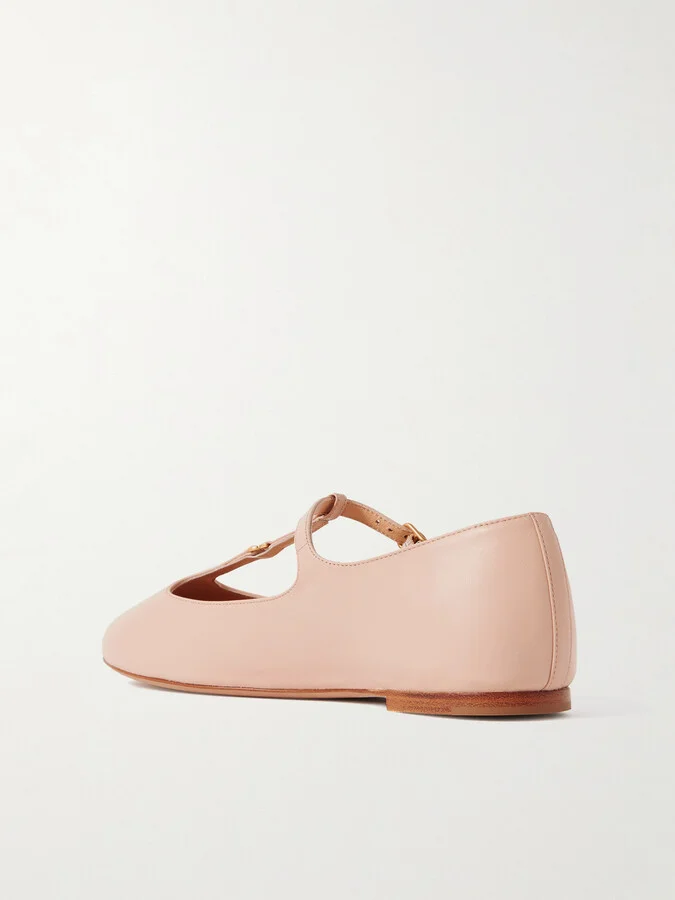 Chloé - Marcie Embellished Leather Ballet Flats - Pink - Image 3