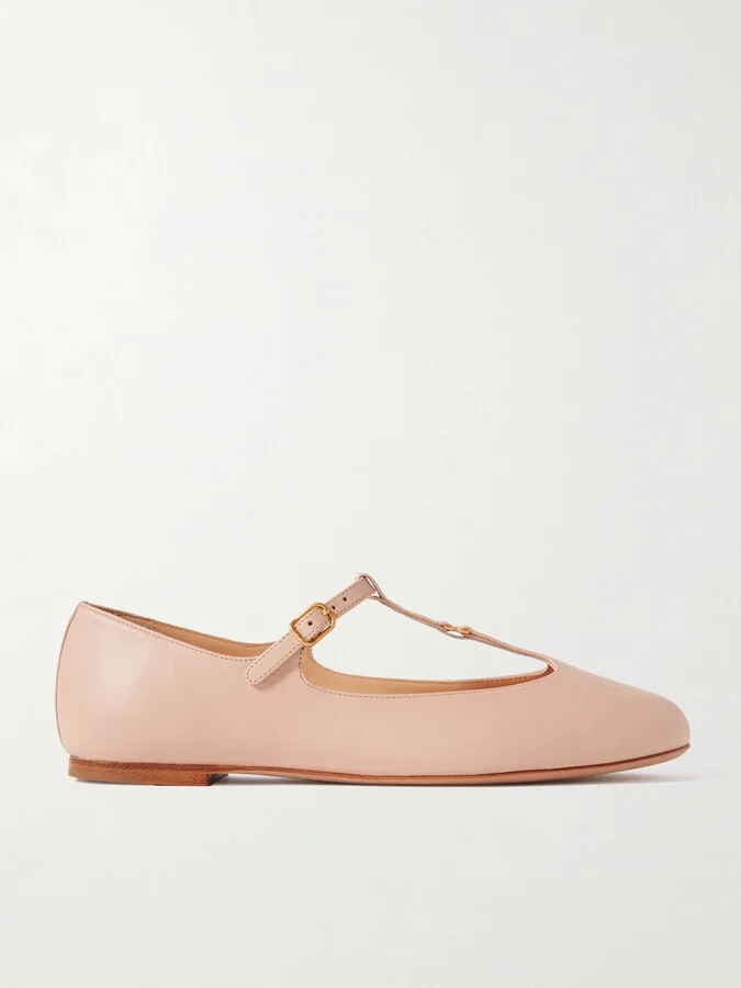 Chloé - Marcie Embellished Leather Ballet Flats - Pink