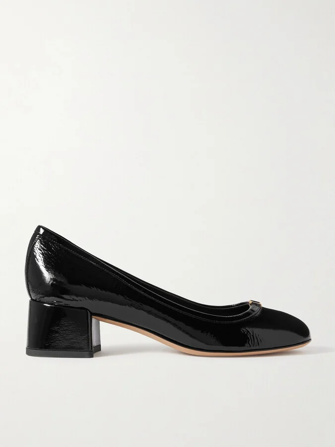 Chloé - Marcie Embellished Patent-leather Pumps - Black