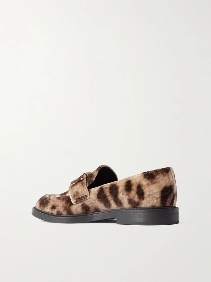 Chloé - Marcie Leopard-print Velvet Loafers - Animal print - Image 3