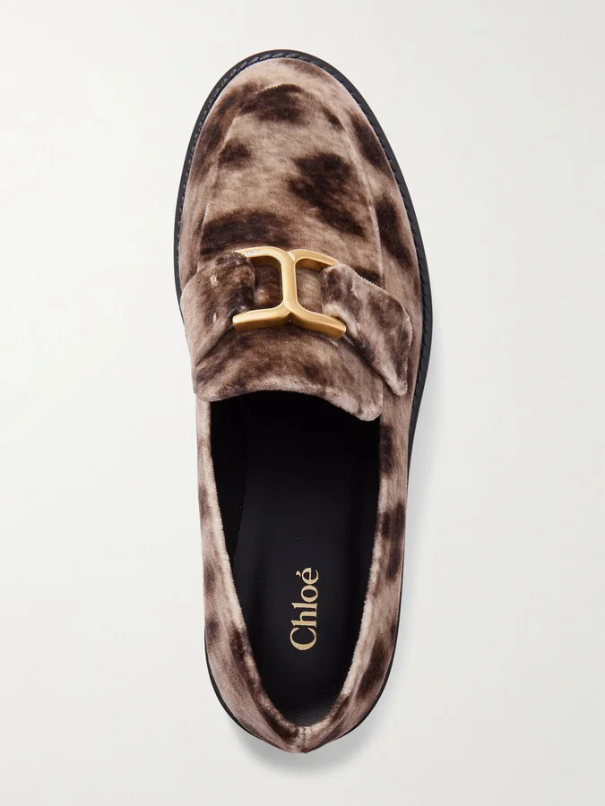 Chloé - Marcie Leopard-print Velvet Loafers - Animal print - Image 5