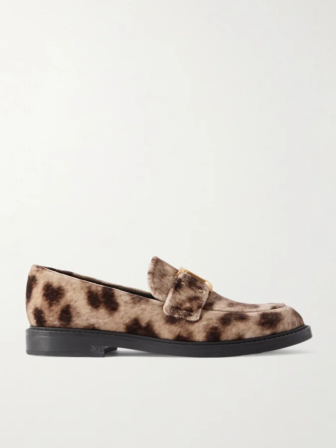 Chloé - Marcie Leopard-print Velvet Loafers - Animal print
