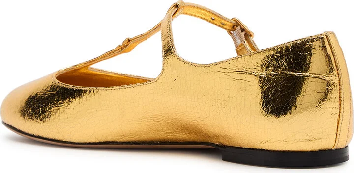 Chloe Marcie Metallic-leather Ballet Flats - Image 2