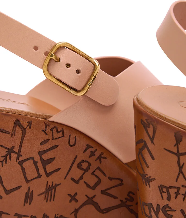 Chloe Maxime Leather Platform Wedge Sandals - Image 4