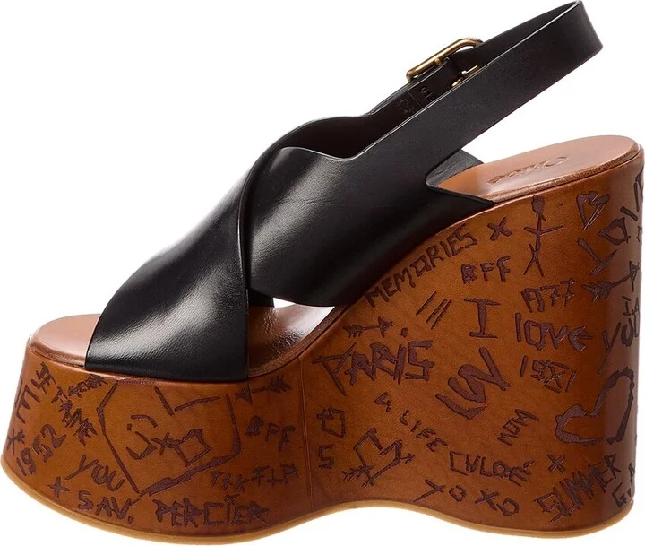 Chloé Maxime Leather Wedge Sandal - Image 2