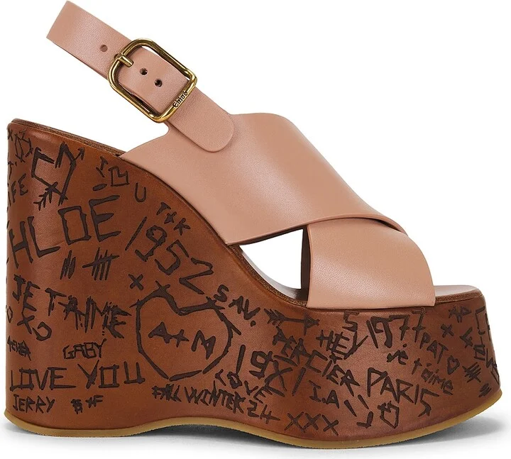 Chloe Maxime Wedge Sandal in Blush - Image 2