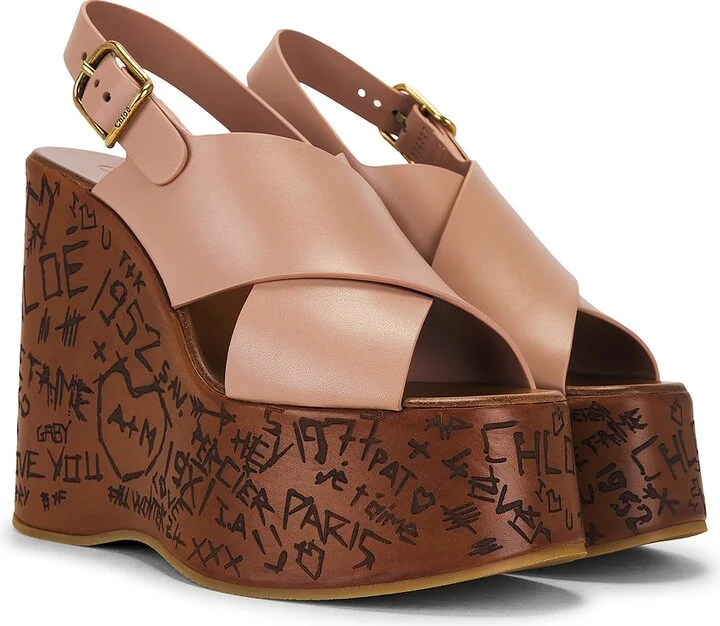 Chloe Maxime Wedge Sandal in Blush