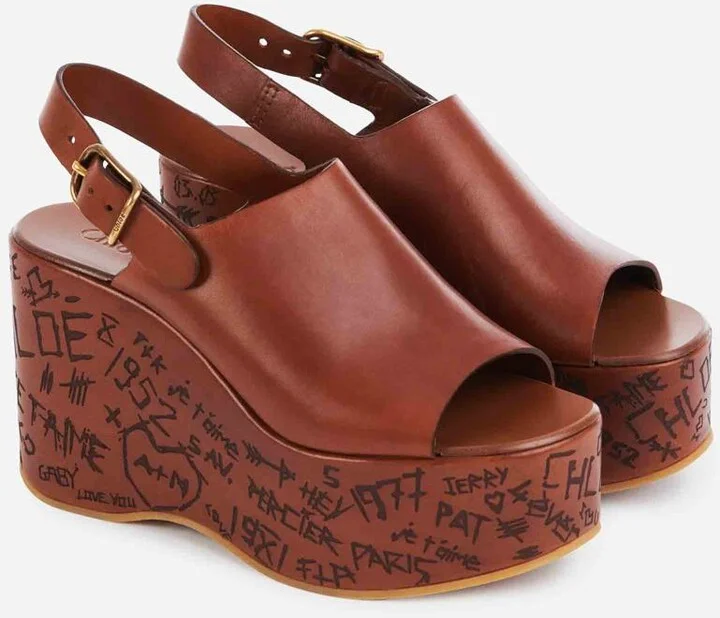 Chloé Maxime Wedge Sandals - Image 3